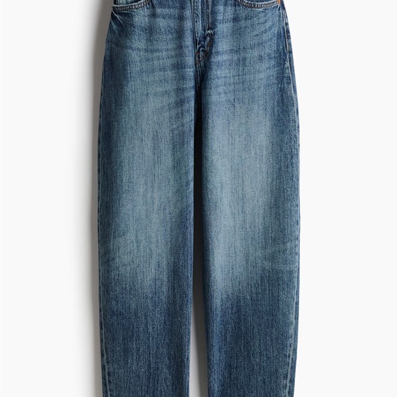 H&M High Rise Barrel Jeans - Denim Blue - Picture 5 of 7